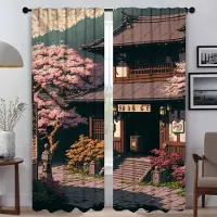 Household supplies MH Köksgardiner för vardagsrumsgardin Städer Pixelkonst Rullgardiner Halloweendekoration Heminredningsgardiner 2 Delar Avskärmning W50xH70cmx2pcs-CL
