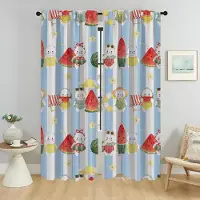 Household supplies MH Vattenmelon Kitty Gardiner för Vardagsrum Gardiner för Rum 2 Paneler Halloween Dekoration Avskärmning Heminredning Gardiner Persienner W50xH70cmx2pcs-CL