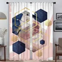 Household supplies MH Geometriska mörkläggningsgardiner för vardagsrumsgardin köksgardiner 2 stycken Halloweendekoration tyll för sovrumsavskärmning W50xH70cmx2pcs-CL