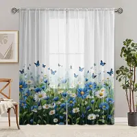 Household supplies MH 2-delad HD digital tryck med prästkragar havsblå färg tryck fönsterskärm Inredningsstil Dekorera Vardagsrum Sovrum Stång W52H63inchW132H160cm