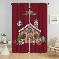 Household supplies MH Jul Mörkläggningsgardiner för Kameraskärmar Fönstergardin för Rum 2 Paneler Avdelare Halloween Dekoration Vardagsrum Kök Hem W50xH70cmx2pcs-CL