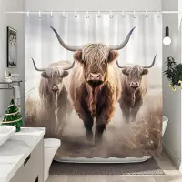Textilien Husdjur Höglandsko Duschdraperi Rustikt Rustikt Bondgård Planka Vintage Stil Tvättbara Duschdraperier Badrumsinredning 120x180cm-47x70in