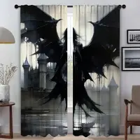 Household supplies MH Tyll för Sovrum Kuslig Atmosfär av Mörk Fantasy Fönstergardin för Rum 2 Paneler Avskärmning Mörkläggningsgardiner 2 Delar Skärmar W50xH70cmx2pcs-CL