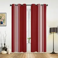 Household supplies MH Geometriska Blågrå Randiga Gardiner för Sovrum Vardagsrum Draperier Kök Barnrum Fönstergardin Modern Heminredning 135W x 60H(cm) x1