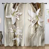 Yiran Furniture 2 st Eleganta Gardiner med Gyllene Blommönster för Heminredning Fönsterbehandling för Sovrum, Kontor, Kök, Vardagsrum och Arbetsrum W50H60(CM)x2PCS&Grommet Top