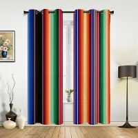 Household supplies MH Färgglada mexikanska ränder gardiner för sovrum vardagsrum draperier kök barnrum fönstergardin modern heminredning 135W x 160H(cm) x1