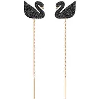 Swarovski Svan Asien Exklusiv Kollektion Ikonisk Svan Hålad Roséguldpläterad Kristallörhängen Damörhängen Svart 5351805 Box (Random Color)