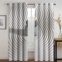 Household supplies MH Moderna Geometriska Cirkelgardiner Svart Vit Fönsterdraperier 2 Paneler Abstrakt Vardagsrum Sovrum Heminredning 50W130H(CM)X2PCS&Grommet Top