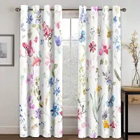 Textilien 2 ST Charmiga Gardiner med Blomtryck Fjäril Blommiga Gardiner för Sovrum Vardagsrum Kök Fönstergardiner Öljetter Upphängning cortin 2x70W185H(CM)&Grommet Top