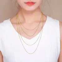 YIRAN Jewelry 35cm -80cm Smal Tunn 925 Sterling Silver Italien Figaro Kedjor Choker Halsband Dam Smycken Kolye Collier Collares Ketting Collane 50cm beige