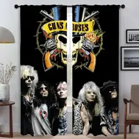 Household supplies MH Guns N'Roses Skiljevägg Heminredning Gardiner 2 Delar Vardagsrumsgardin Halloween Dekoration Persienner Gardiner till Sovrum W50xH70cmx2pcs-CL
