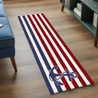 Lodestar Nautisk Ankare Randig Löpare Matta Maritim Sjömansstil Design Halkfri Matta för Vardagsrum Sovrum Hall Entré Dekor 50x150CM