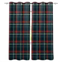 Binchi Outdoor Equipment Brittisk Stil Blå Orange Rutig Fönstergardiner Gardiner för Vardagsrum Dekorativa Föremål Vardagsrum 135W x 60H(cm)