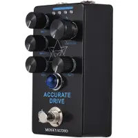 TOMTOP JMS MOSKYaudio ACCURATE DRIVE Gitarr Drive Bas Effektpedal Volym/Ljusstyrka/Drive/Gate/Attack-4 Lägen DC svart