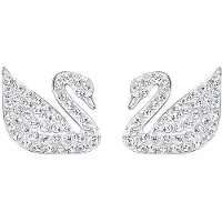 Swarovski Svan Rhodiumpläterade Örhängen Damörhängen Vita 5161256 Box (Random Color)
