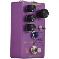 TOMTOP JMS MOSKYAUDIO MAD COW Gitarr Distortion Effektpedal GAIN/VOL/TONE/VINT/MOD/4-lägesratt DC 9V 6,35mm violett