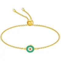 Swarovski Lyckligt Grön Öga Rund Ond Öga Armband Damarmband Guld 5468923 Box (Random Color)