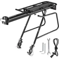 West Biking Aluminiumlegering MTB Cykel Bakre Pakethållare Snabbkoppling Cykel Bakre Pakethållare Cykel Bakre Hylla Stark svart