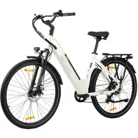 TTGO C3 SE Elcykel Vuxna - 250W Högeffektiv Borstlös Motor 36V 18Ah Batteri Perfekt för Stadskörning & Fritidsturer vit