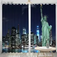 Yiran Furniture 2 Paneler New York City Nattgardin Frihetsgudinnan Gardin för Sovrum Vardagsrum Kök Fönsterpersienner cortinas Öljettopp 2x75W166H(CM)&Rod Pocket