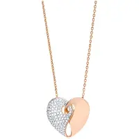 Swarovski Guardian Heart To Heart Lyxig Kristall Chokerhalsband Damhalsband 5272253 Rose Gold,F