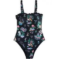 Cath Kidston Baddräkt grön / ljusrosa / svart / vit