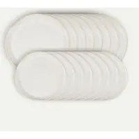 Fyrklövern Shell tallriksset 16 delar, 8 pers Servis Tallrikar set