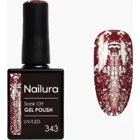 Nailura Gel Polish 10 ml - 343 Crimson Red Sparkle
