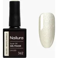 Nailura Gel Polish 10 ml - 362 Silver White Sparkle