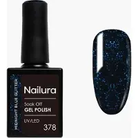 Ginza.se Nailura - Gel Polish 378 - Midnight Blue Glitter - 10 ml