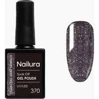 Ginza.se Nailura - Gel Polish 370 - Charcoal Gray Sparkle - 10 ml