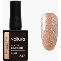Nailura - Gel Polish 347 - Champagne Gold Sparkle - 10 ml