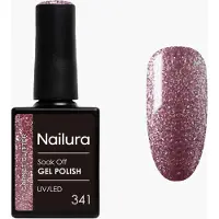 Ginza.se Nailura - Gel Polish 341 Garnet Glitter - Deep Dusty Rose-Purple with Berry Tones - 10 ml
