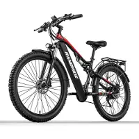RANDRIDE YG90 Elcykel 1000W Kraftfull Motor 48V17AH Batteri Hydraulisk Broms Elcykel Vuxen 27,5 tum/29 tum Däck Elcykel YG90-Black-27.5 Inch