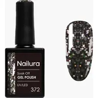 Nailura Gel Polish 10 ml - 372 Black Silver Glitter