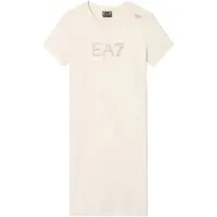 EA7 för kvinnor. 7W000478_AF12500 Klänning Evolution beige (S), Casual, Bomull, Kort ärm