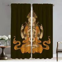 Household supplies MH Partition Buddhism Myggnät 2 Delar Köksgardiner för Vardagsrum Gardiner Rullgardiner Halloween Dekoration Mörkläggande W50xH70cmx2pcs-CL