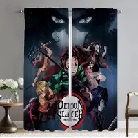 Household supplies MH Demon Slayer Gardiner Barnrum Heminredning Gardiner för Vardagsrum Rullgardiner Halloween Dekoration Mörkläggningsgardin Avdelare W50xH70cmx2pcs-CL