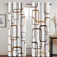 Household supplies MH Randig abstrakt konst modern svart och guld 2 Delar Ljusfiltrerande Gardin för Vardagsrum Sovrum Hem Fönsterdraperi Dekor 75W60H(CM) 2PCS