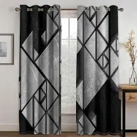 Household supplies MH 3D Anpassa Storlek Billiga Svarta Abstrakta Geometriska Tunna Fönstergardiner för Vardagsrum Sovrum Kök Kontorsinredning 2 Delar W50H60(CM)x2PCS&Grommet Top