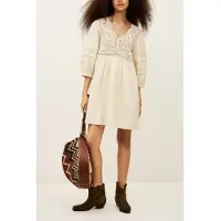 Ba&sh för kvinnor. 1E26SONI Sonia beige klänning (36), Casual, Bomull, 3/4 ärm