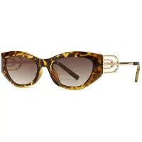 Fable Vinklade Cat-Eye Solglasögon Moderna Retro Bågar med Hoppande Form Dekorativa Solglasögon för Kvinnor Mode Lh
