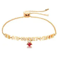 Swarovski Smält Ditt Hjärta Romantisk Röd Läpparmband Smycken Dam smycken Guld 5446015 Box (Random Color)