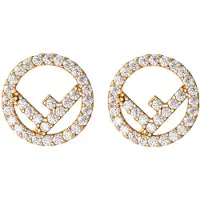 Fendi Logotypformade Zirkoniörhängen Damörhängen Guld 8AG7386DMF089U Box