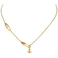 Vivienne Westwood Säkerhetsnål Design Saturnus Hänge Halsband Unisexhalsband Guld 630203F7-01R001 Basic Packaging-Dust Bag+Box