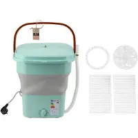 Vestidos Hopfällbar tvättmaskin 11,5L Stor kapacitet Automatisk hopfällbar Bärbar Mini-tvättmaskin för grön