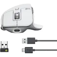 Logitech MX Master 3S Performance Wireless Mouse - Mus - ergonomisk - optisk - trådlös - Bluetooth, 2.4 GHz - Logi Bolt USB-mottagare - Blek