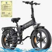 KUKIRIN Elcykel - ENGWE - ENGINE PRO 2.0 - Motor 1200W - Batteri 52V 16Ah - Räckvidd 110 km svart
