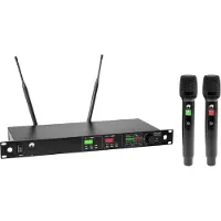Omnitronic Mikrofonset UHF-602 Sändare signal:Trådlös Switch