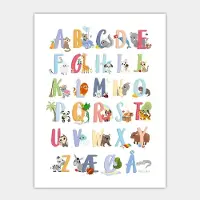 PRIK & STREG Alfabetplakat dansk 50x70 cm